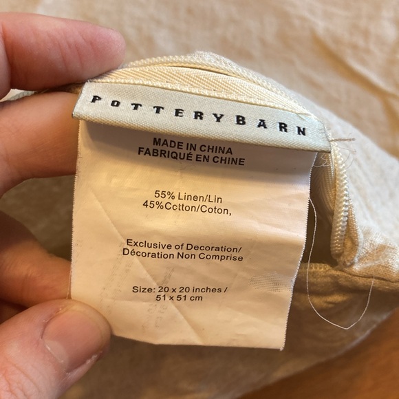 Pottery Barn Ampersand Applique Pillow Cover Square Decorative Accent Sham Tan & - Picture 7 of 13